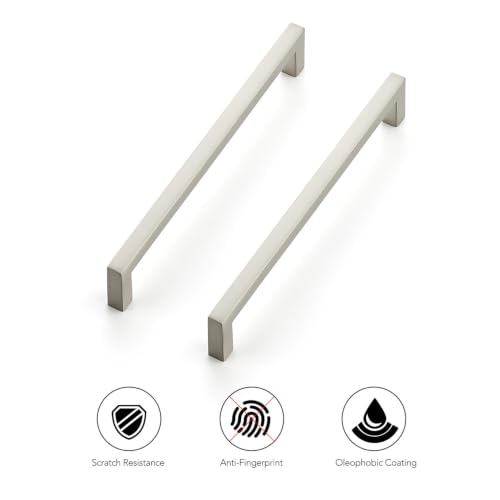 Brushed Nickel Cabinet Handles Cabinet Pulls 6 (Brushed Nickel / Flat Black 6-1/4'' Hole Center)