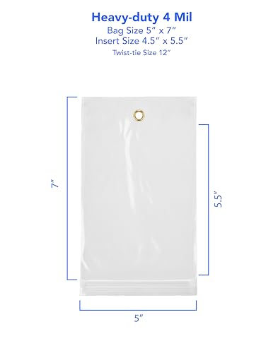 GPI 5" x 7" Reclosable Zip Bags with Bottom Hang (500 Count)