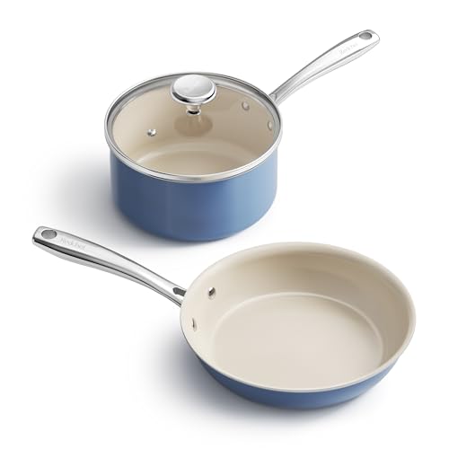 Saucepan & Frying Pan Set (Blue / 3pc Set)