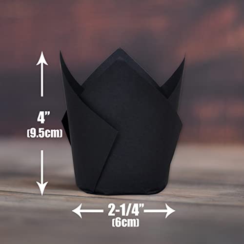 Black color Large size Tulip Baking Cups 2 (Black)