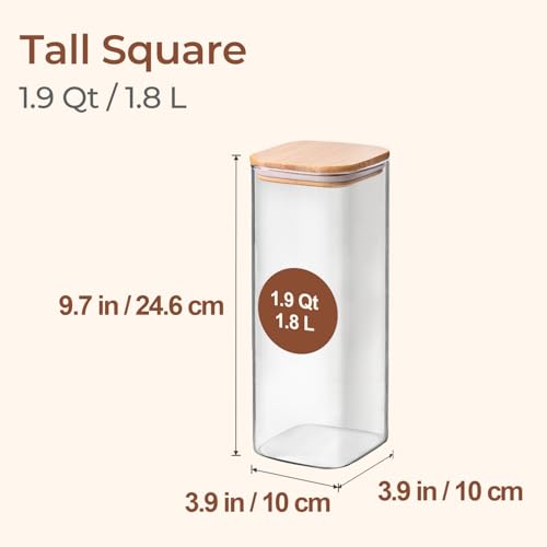 Glass Storage Containers with Lids 1.9 Qt (3 Count)