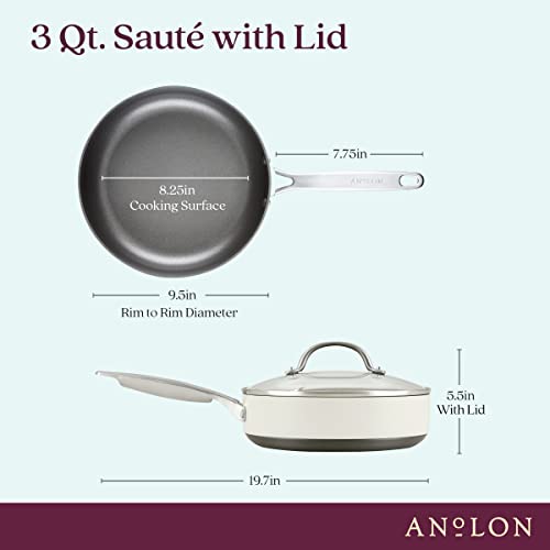 Achieve Hard Anodized Nonstick Sauté Pan with Lid (Saute Pan (3 Quart) / Cream)