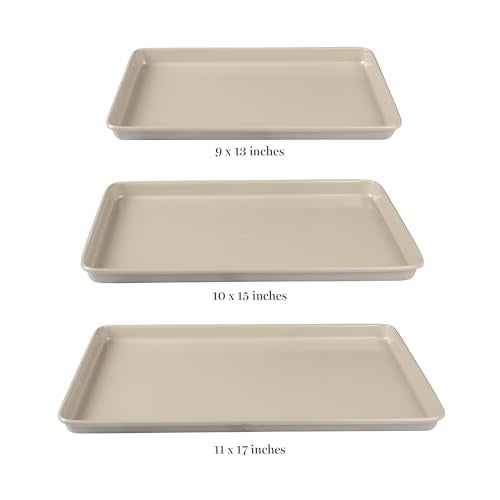 Gallen 3 Piece Cookie Sheet Set (3-Piece Baking Sheet Set (13",15",17") / Taupe)
