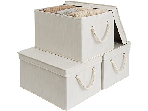 Storage Bins with Lids (Slub White / Jumbo)
