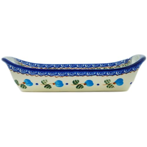 Platter with Handles 10 (Blue Pansy)