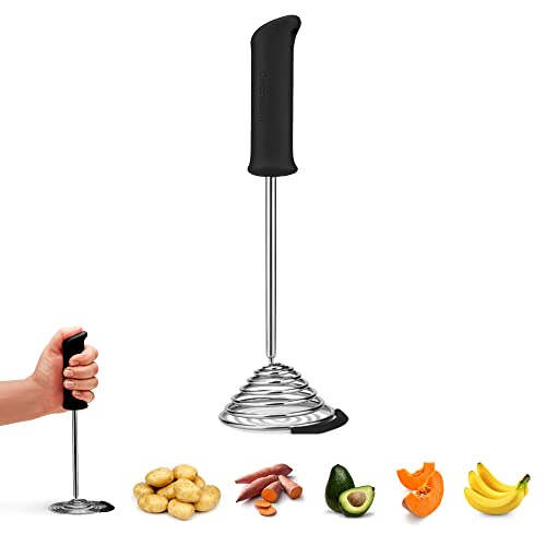 Smood Ergonomic Spring Coil Potato Masher (Smood / Black)