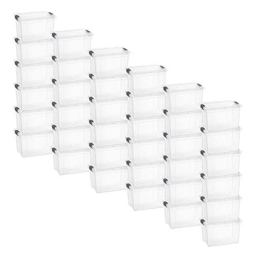 2.5 Quart Clear Plastic Storage Boxes with Lids (2.4 Quart)