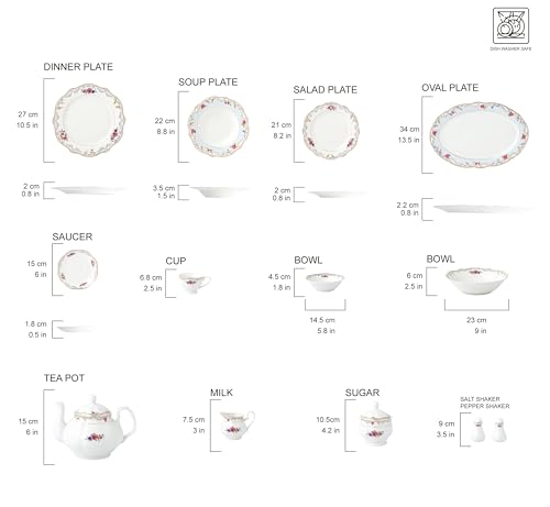 57 pc Banquet Dinnerware Set (Romantic Bloom)