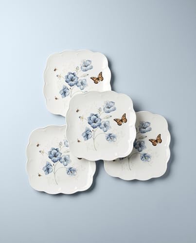 894309 Butterfly Meadow Square 4 (Butterfly Meadow Square 4-Piece Dinner Plates)