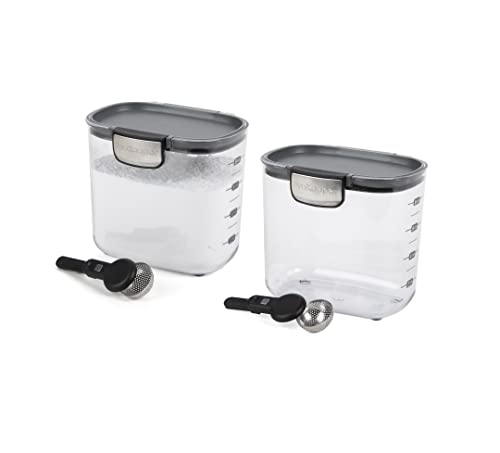 International ProKeeper+ Clear Plastic Airtight Food Baker's Kitchen Storage Organization Container Canister Set with Magnetic Accessories (2- Piece Set)
