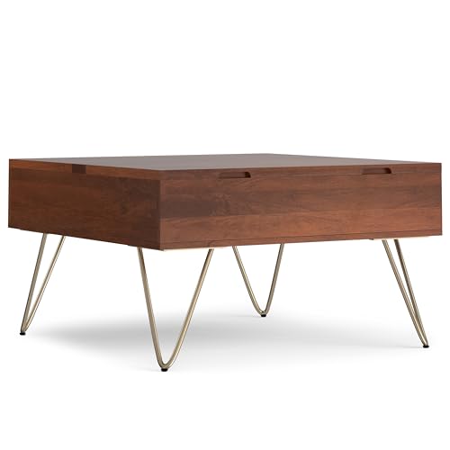 Hunter 32" Wide Solid Mango Wood Coffee Table in Umber Brown