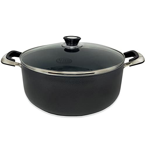 18 Quart Non stick Stock Pot with Tempered Glass Lid and Carrying Handles (18-Quart Stock Pot / Open Stock)