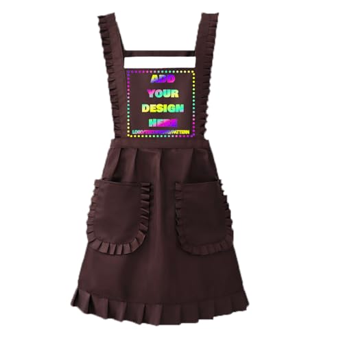 Personalized Custom Aprons Custom Adjustable Kitchen Cooking Aprons Hair Stylist Cafe Work Aprons For Men And Women (Brown1)