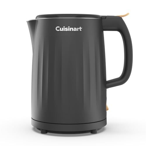 Soho 1 Liter Double Wall Electric Hot Water Kettle (Black / 1.1 Quarts)