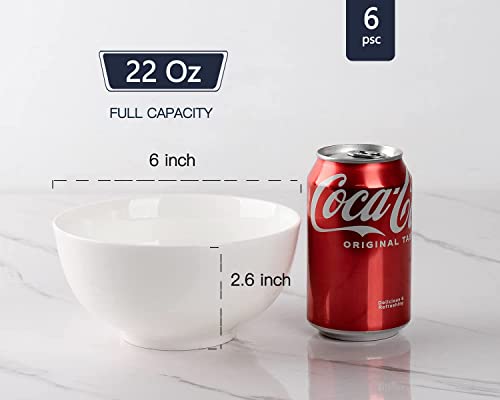 22 Oz Ceramic Cereal Bowls Set of 6 (22oz)