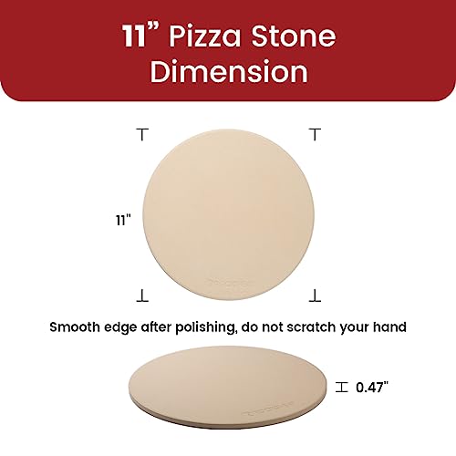 K ROCKSHEAT Small Pizza Stone Round for Grill and Oven