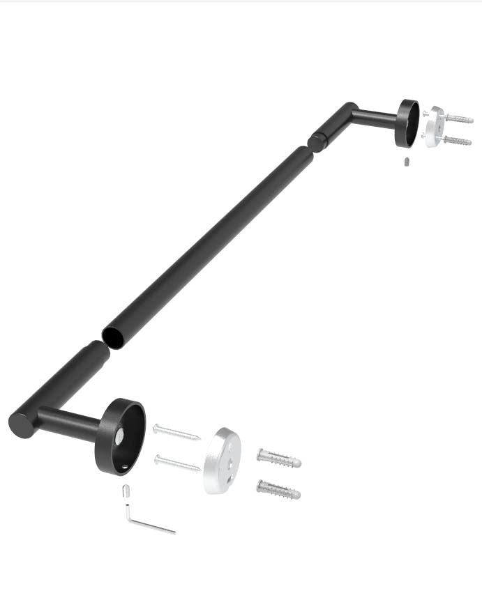 22 Inch Matte Black Towel Bar Towel Rack for Bathroom Kitchen Hand Towel Holder Dish Cloths Hanger SUS304 Stainless Steel RUSTPROOF Wall Mount Total Length 24 Inch (Matte Black / 22 inch(Center to Center))