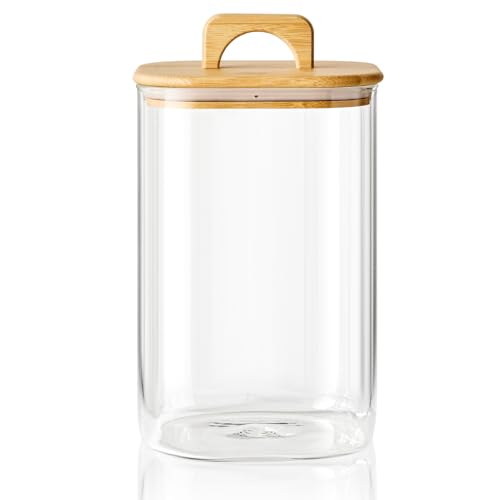 Sweejar 4 qt Large Jars with Bamboo Lids (4qt(1gal) 1pcs)