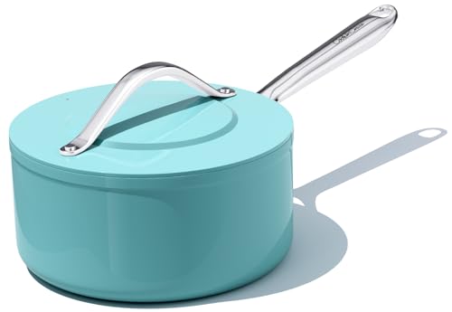 Premium Ceramic Sauce Pan with Lid (Caribbean Blue)