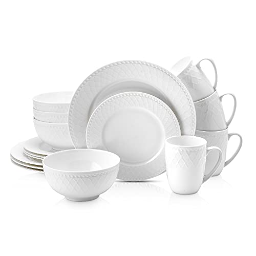Alexandria 16 (Basket - White / 16 Piece Service for 4)