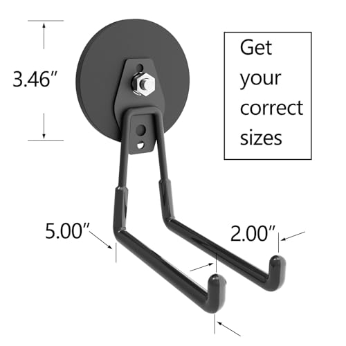 Strong Magnetic Garage Hook (Large L/2Pack 32-160lbs)