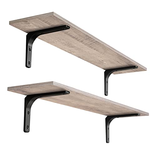 Long Wall Shelves (Greige / 39.4 Inch)