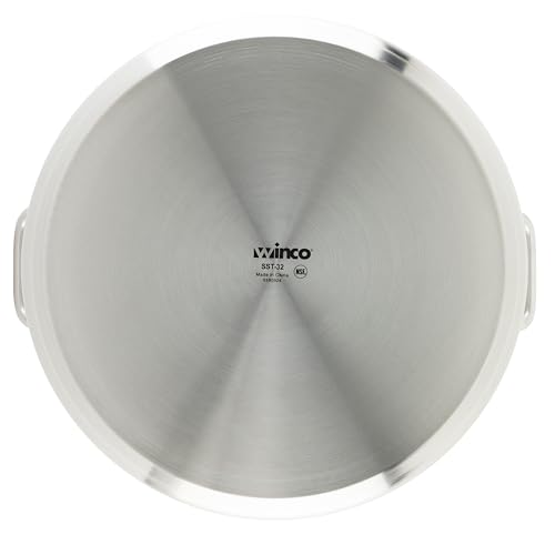 Silver 32 qt Stainless Steel Stock Pot with Cover (33.8 Quarts / Pot With Cover)