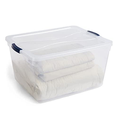 Cleverstore 71 Qt Clear Storage Bins with Lids (71 Qt - 4 Pack)