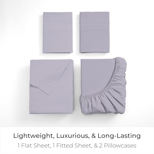 Iconic 4 Piece Microfiber Sheet Set (1335 Lavender / Queen)