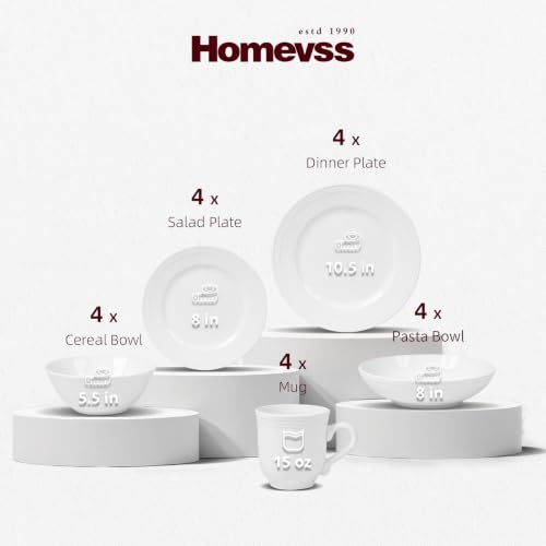 HomeVSS 20 Piece Pearl Dots Stoneware Dinnerware Set (20pc Set / White)