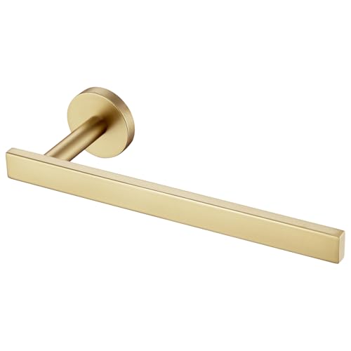 Hand Towel Rings Bathroom Towel Holder Modern Small Bath Towel Bars Stainless Steel Wall Mounted Brushed Gold AN3001GD (Brushed Gold)