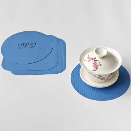 Jar Opener with Gripper Pads for Weak Hands (Blue and Grey)