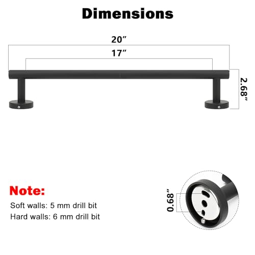 Bath Towel Bar (Matte Black / 20 Inch)