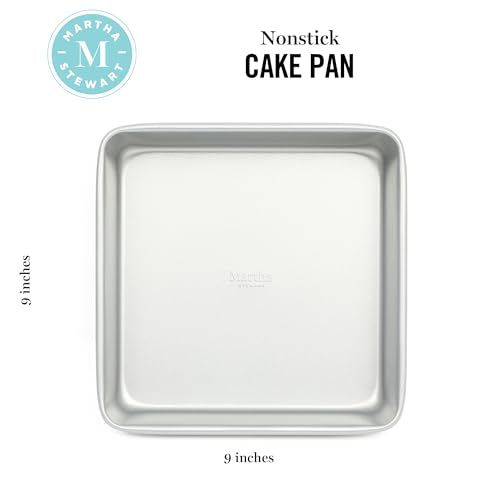 Gallen 9 Inch Square Nonstick Carbon Steel Cake Pan (Silver / 9" Cake Pan)