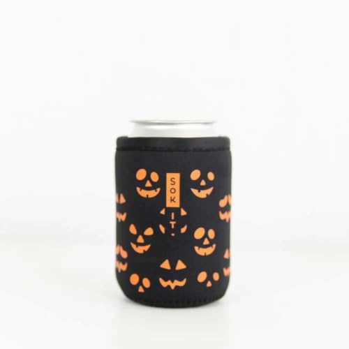 CanSok Sleeve for Beer & Soda Insulated Neoprene Cover (Fright Night Lights / 12oz Slim Can Sleeve)