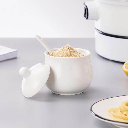 7 OZ Ceramic Sugar Bowl with Lid and Spoon