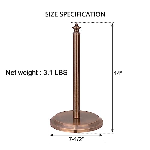 Paper Towel Holder Stand for Kitchen Countertop & Dining Room Table (Antique Copper / Classical)