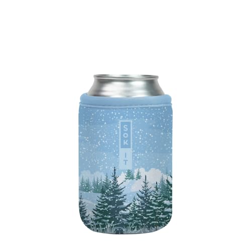 CanSok Sleeve for Beer & Soda Insulated Neoprene Cover (Winter Wonderland / 12oz Can Sleeve)