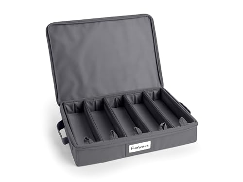 Flatware Storage Box with Removable Trays (Graphite Polyester / 15W x 11D x 3H)