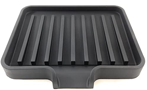 Silicone Soap Dish Tray and Sponge Holder with Drain Chute (2 Count)