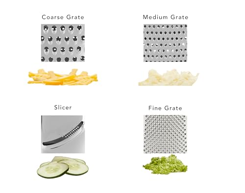 Gourmet 4 Sided Stainless Steel Box Grater with Detachable Storage Container