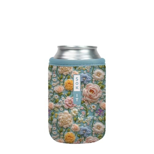 CanSok Sleeve for Beer & Soda Insulated Neoprene Cover (Garden of Pearls / 12oz Can Sleeve)