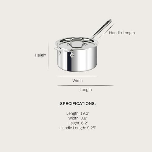 D3 Stainless Steel 4 Qt Saucepan with Lid (4 Quarts)