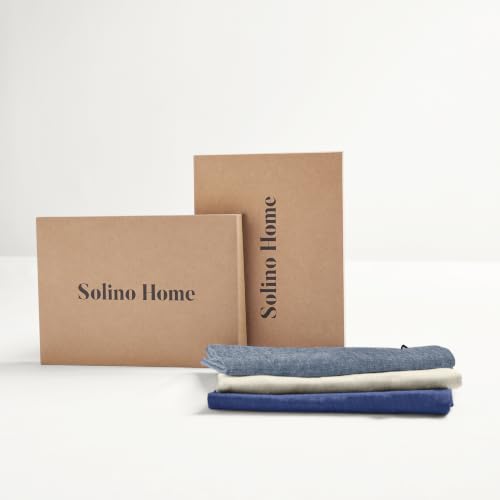 100% Pure Linen Kitchen Apron (Denim Blue / Navy / 32 X 27 Inch)