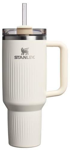 Quencher H2.0 Tumbler with Handle and Straw 40 oz (40 Ounces / Fluted Cream Gloss)