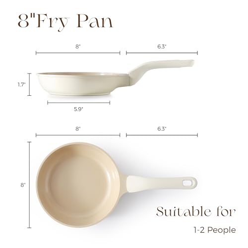 Nonstick Ceramic Frying Pan (8 Inch / Coconut White)