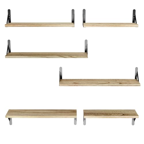 Amada Solid Paulownia Wood Wall Shelves (Wooden / Large)