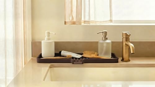 Silicone Soap Dish Tray and Sponge Holder with Drain Chute