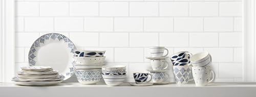 897387 Blue Bay 12 (12-Piece Dinnerware Set (Bowls), Ikat)