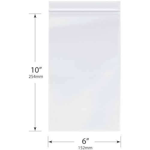 6 x 10 inch 4 Mil Zipper Reclosable Bags (100 Count)